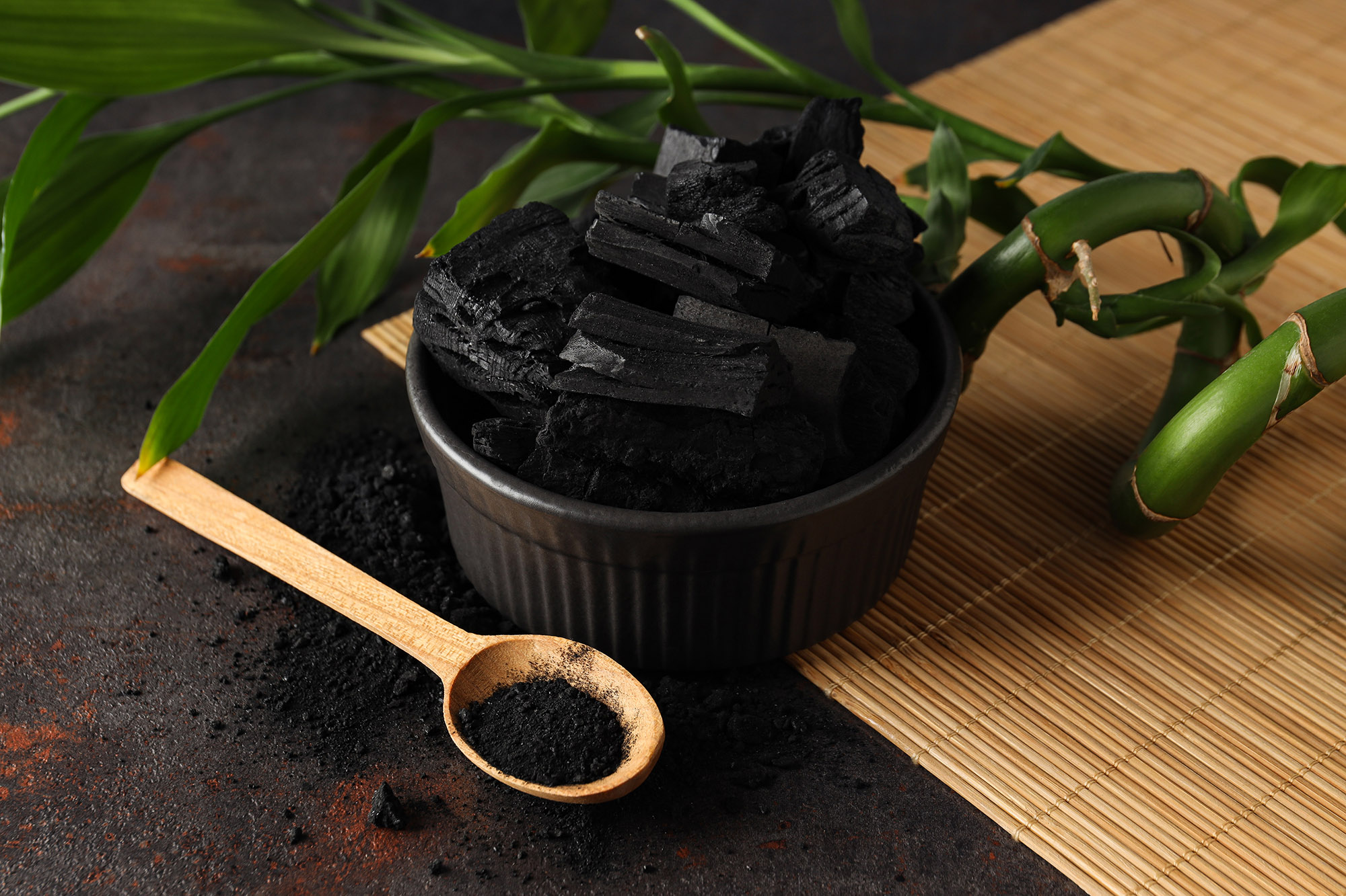 Activated carbon absorbs toxins and impurities